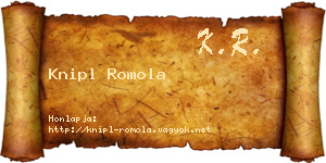 Knipl Romola névjegykártya